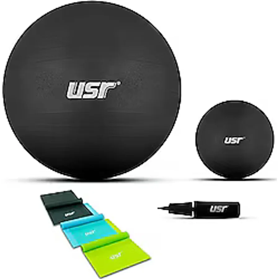 USR 20553BL 20+55 cm Pilates Seti + Pompası + 3 Lastik