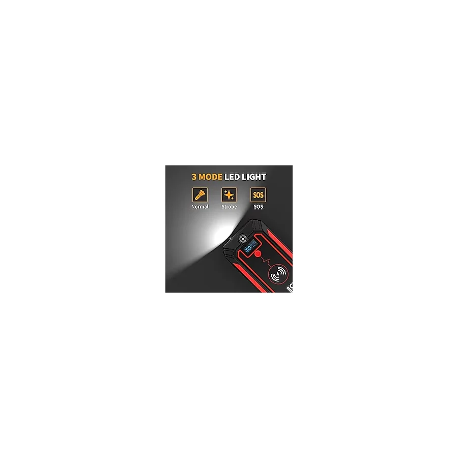 Utraı Jstar 4 24000 Mah 2500A Jump Starter Taşınabilir Akü Takviye Cihazı (Kablosuz Şarj + Pusula + Çanta + LED Lamba + Powerbank) - Option-1