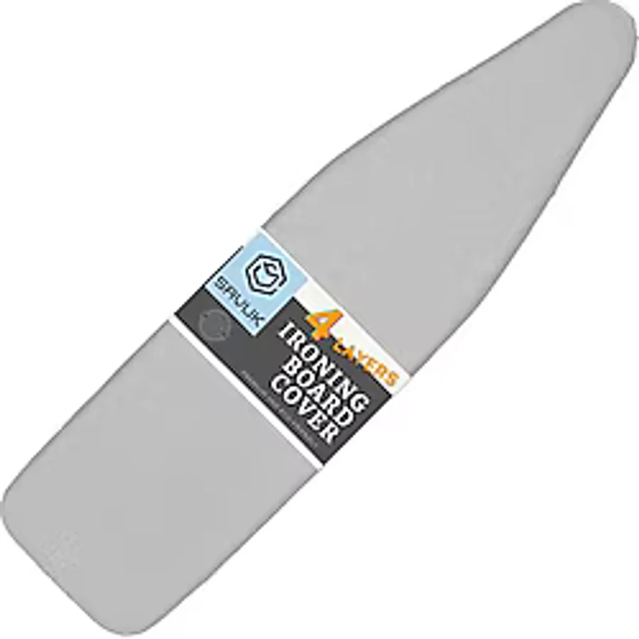 Ütü Masası Örtüsü ve Pedi Standart Boyut Silikon Kaplamalı 4 Katlı 38 x 137 cm Ekstra Ağır Hizmet Kalın Dolgu, Isı Yansıtıcı, Yapışmaz Kavurma ve Leke Dayanıklı