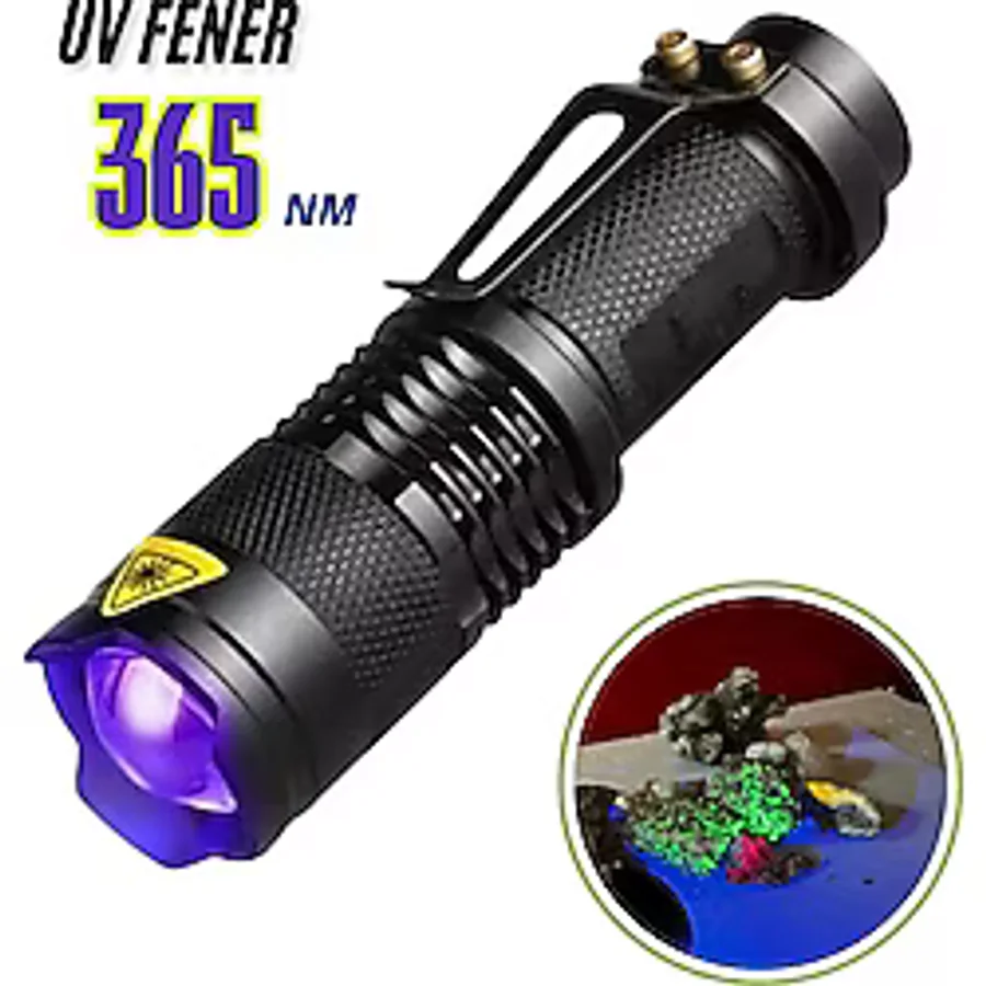 UV-102 Ultraviyole Mor Işık Fener, 365 Nm Uv El Feneri, Tırnak Oje Kurutucu, Değerli Taş Tespiti