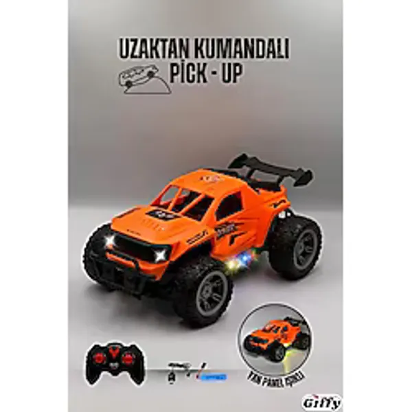 Uzaktan Kumandalı Araba Pick Up Model Şarjlı Işıklı Full Fonksiyon Yan Paneli Işıklı RC Araç Canavar