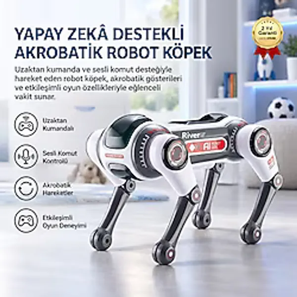 Uzaktan Kumandalı Yapay Zeka Ses Kontrollü Akrobatik Robot Köpek Oyuncak
