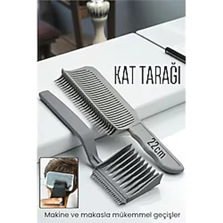 Uzun Kat Tarağı Kavisli Kontur Geçiş Kat Kesim Kesim Tarağı 2 Li Set Kuaför Berber