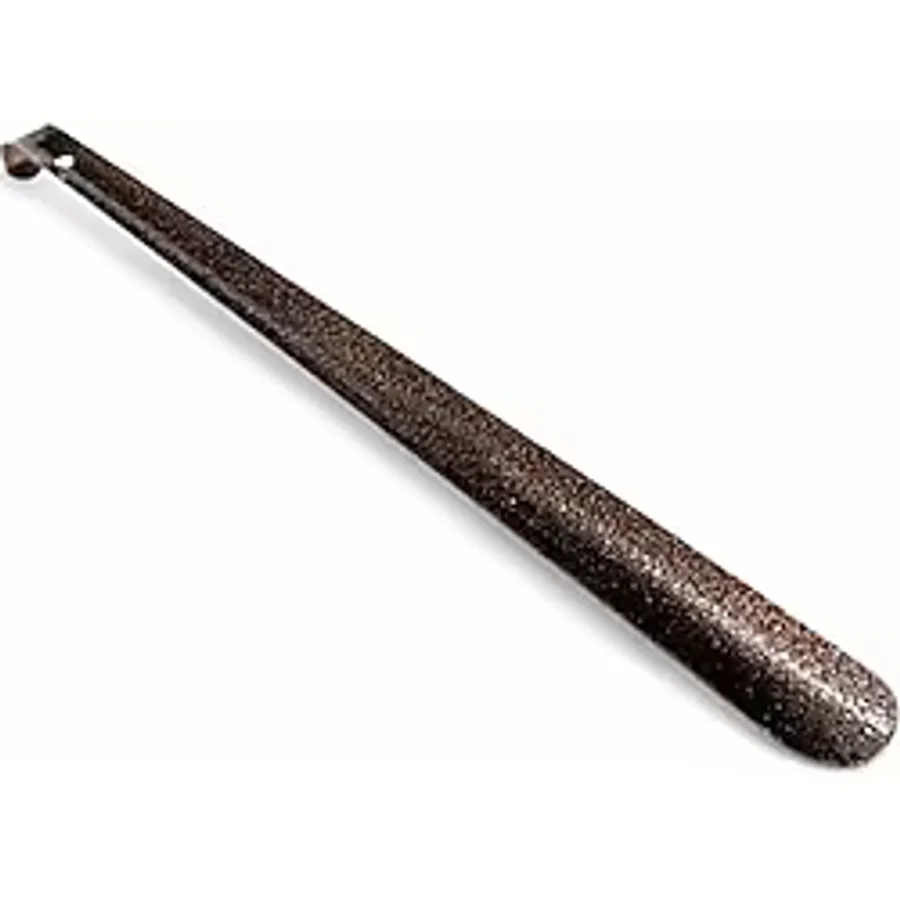 Uzun Saplı Metal Ayakkabı Çekeceği, Paslanmaz Çelik, Kaymaz Ergonomik Yüzey, Askı Delikli, Taşınabilir (30cm)