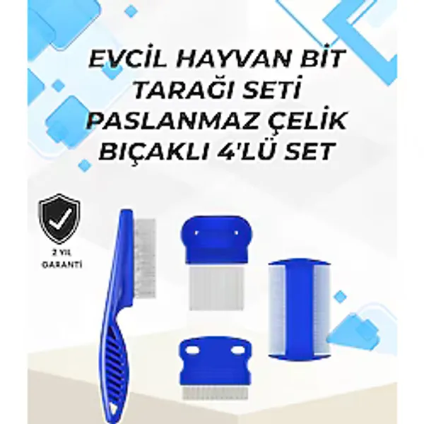 Uzun ve Kısa Tüylü Hayvanlara Özel Bit Tarağı ve Tüy Temizleme Seti