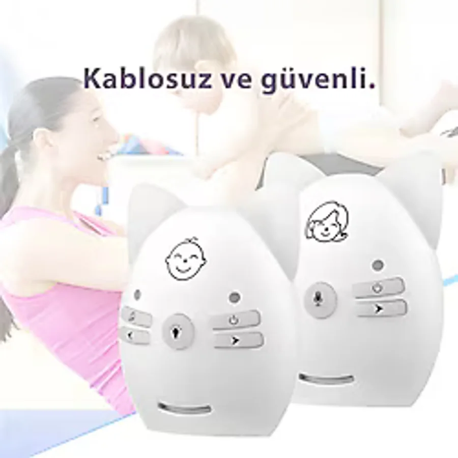V30 Bebek Telsizi Uzun Menzilli Sesli Bebek Monitörü, İki Yönlü İletişim, Uzaktan Gece Işığı Kontrolü, Ninnili, Taşınabilir Klipsli Tasarım