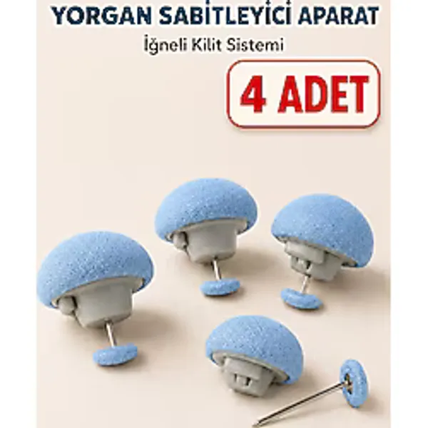 Vagator 4 Adet Yorgan Toplanma Önleyici İğneli Nevresim Sabitleyici Kilitli Köşe Tutucu Ev Tekstili Aksesuarı