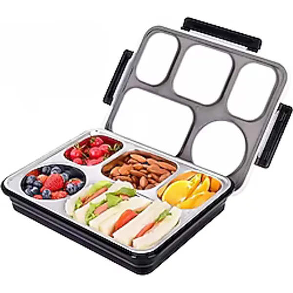 Vagonlife Taşınabilir Beş Bölmeli 304 Paslanmaz Çelik Çocuk Öğrenci , Ofis İçin Yemek Kutusu Sefer Tası 1600ml