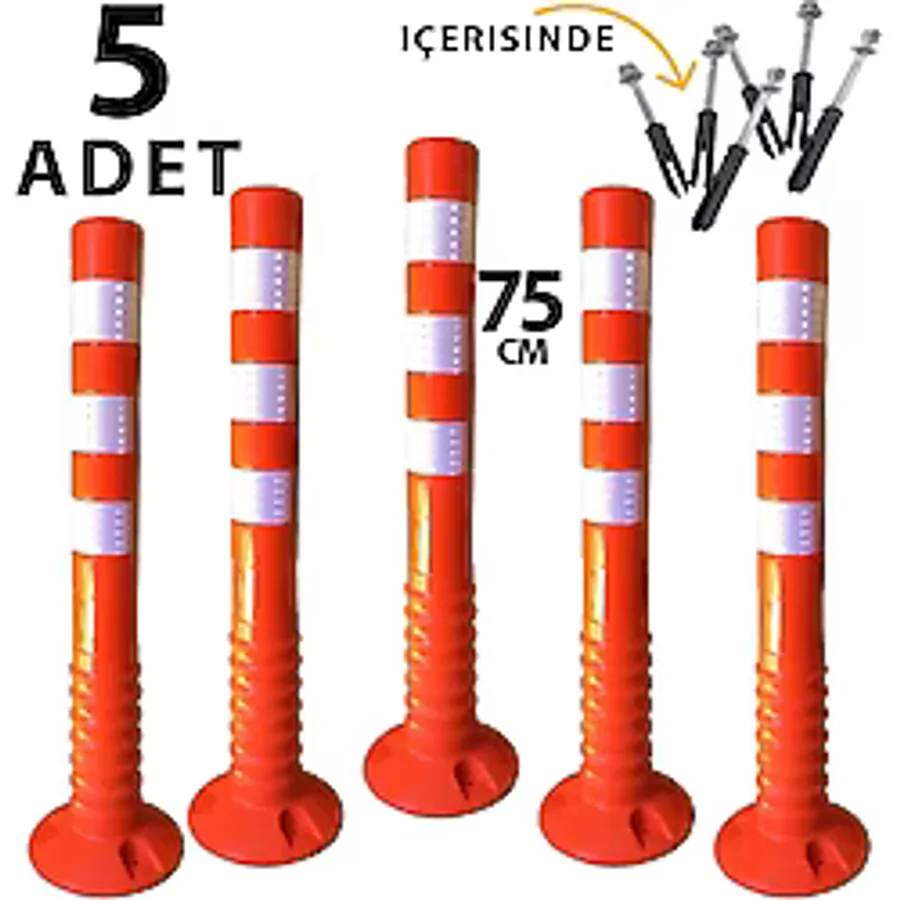 Valen Esnek Delinatör Park Düzenleyici Yol Trafik Dubası 75 cm (5 Adet)