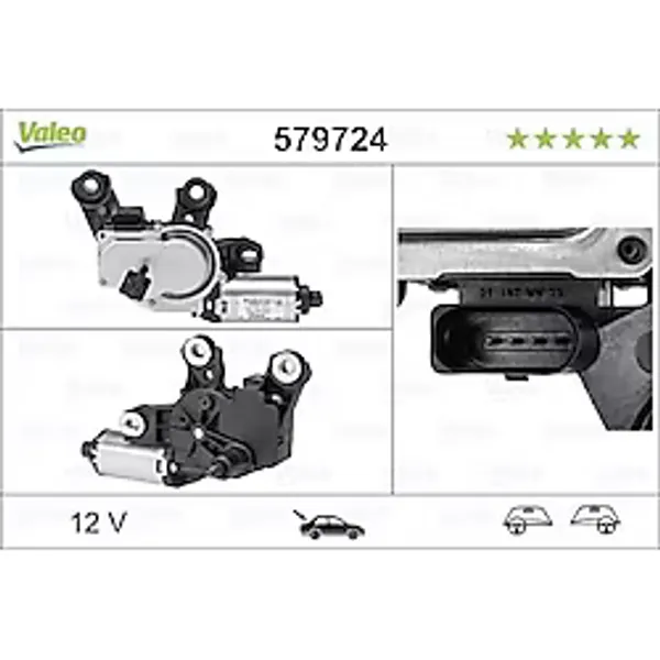 Valeo 579724 Silecek Motoru Arka Porsche Cayenne 92a 06 10 95862808002