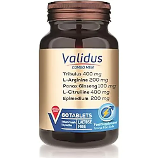 Validus Combo-Men Tribulus 400 mg + L-Arginine 200 mg + Maca 100 mg 60 Tablets