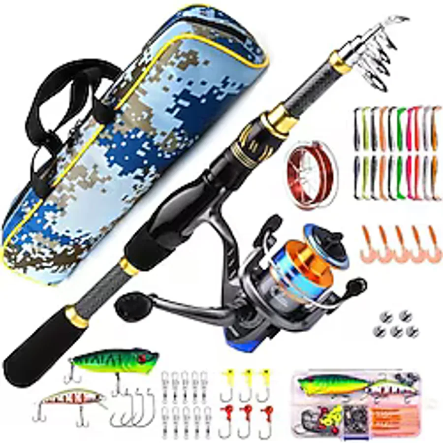 Valkyrie 1.8m Çantalı Motorlu Spin Olta Seti Silikon Rapala Misina Jighead Herşey Dahil Tam Set Ultra Hafif Tasarım