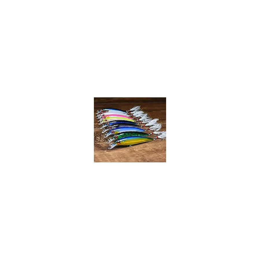 Valkyrie 10 Adet 9Cm 7.2Gr Tüylü Minnow Rapala Suni Spin Olta Balık Yemi