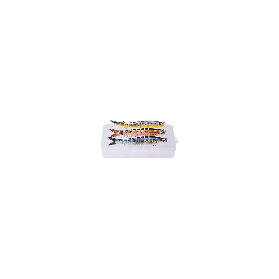 Valkyrie 3 Adet 8 Eklemli 3D Oynak Rapala Sahte Balık Yem Seti Tatlı ve Tuzlu Su Uyumlu Wobblers Swimbait