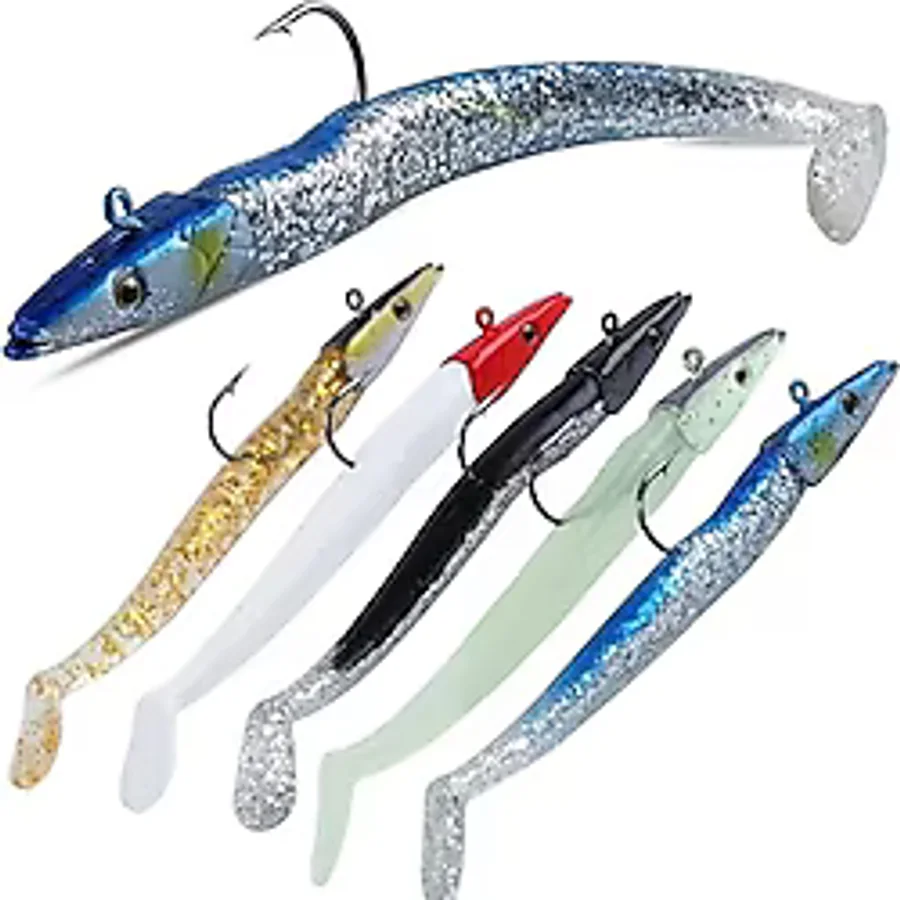 Valkyrie 5 Adet 12Cm 20Gr Silikon Jig Balık Yem Seti Çipura Levrek Katili Kutulu