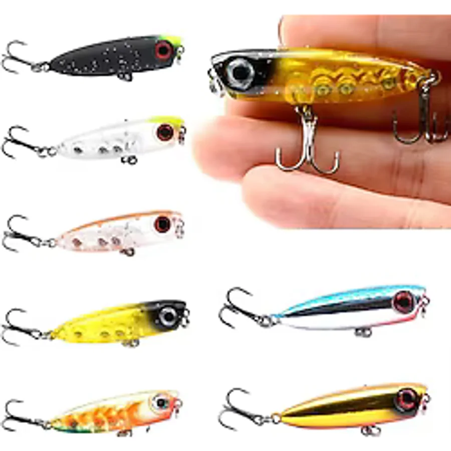 Valkyrie 7 Adet Zıpır Rapala Olta Yem Seti - 4.8Cm - 3.8Gr Bilyalı 3D Göz Karbon Çelik İğne 7 Farklı Renk