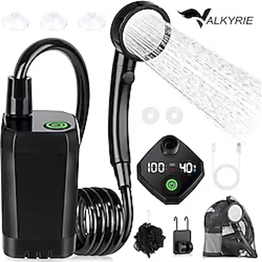 Valkyrie Akıllı Led Ekranlı Taşınabilir Duş & Su Pompası - Kamp Bahçe Ve Seyahat İçin Şarjlı Kolay Kurulum