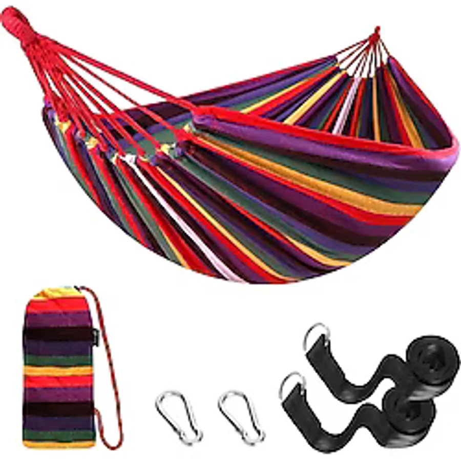 Valkyrie Çift Kişilik Xl 260X150CM Kemerli Kolay Kurulabilir Kanvas Hamak Çantalı