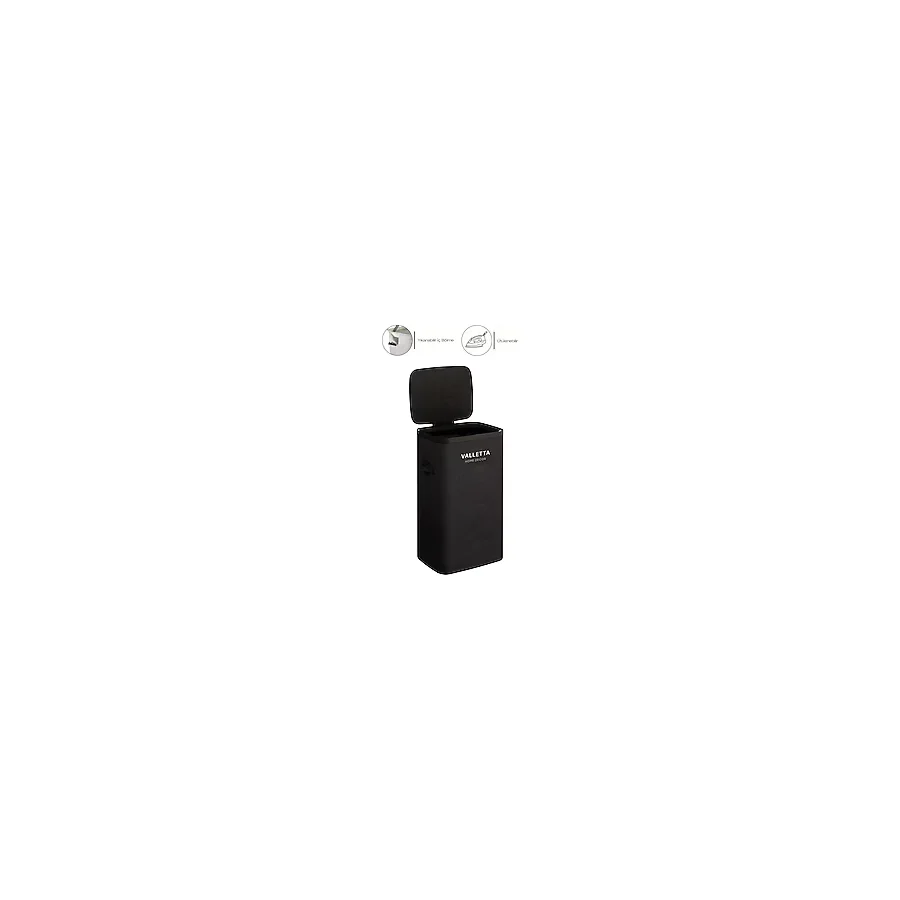 Valletta Paloma 60L Tek Yıkanabilir Bölmeli Katlanabilir Kumaş Kirli Çamaşır Sepeti Ink Black - Siyah