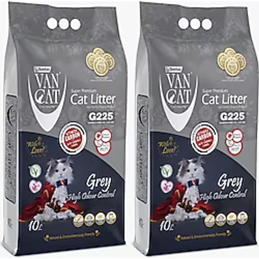 VanCat Van Cat Aktif Karbonlu Süper Topaklanan Premium Kedi Kumu - 10 lt X 2 Adet