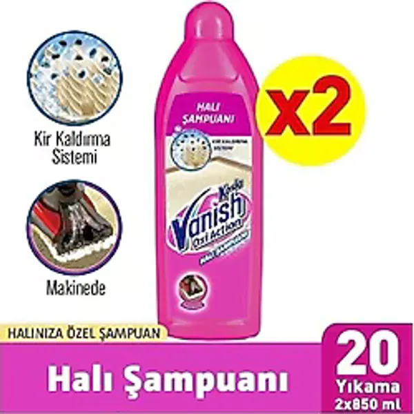 Vanish Kosla Makine Halı Şampuanı 850 ml 2'li