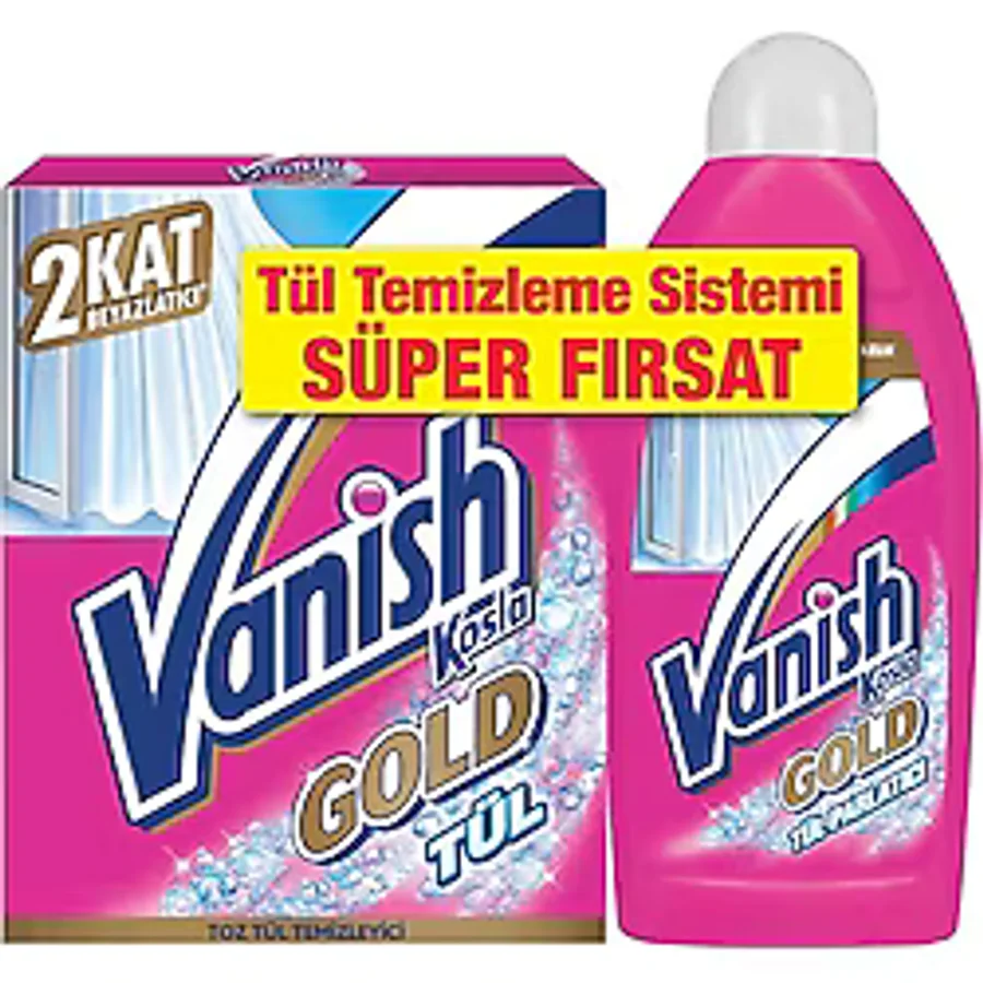 Vanish Tül Temizleyici Gold Toz 450 Gr + Parlatıcı 450 Ml