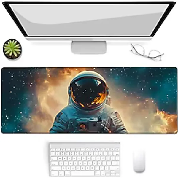 VANZEV Oyun Mouse Pad, Astronot Mouse Pad, Masa Mat, Kaymaz Kauçuk Tabanlı Bilgisayarlar için Fare Altlıkları Dizüstü Bilgisayar Ofis Okul Ev Aksesuarları Dekor 80 cm x 30 cm