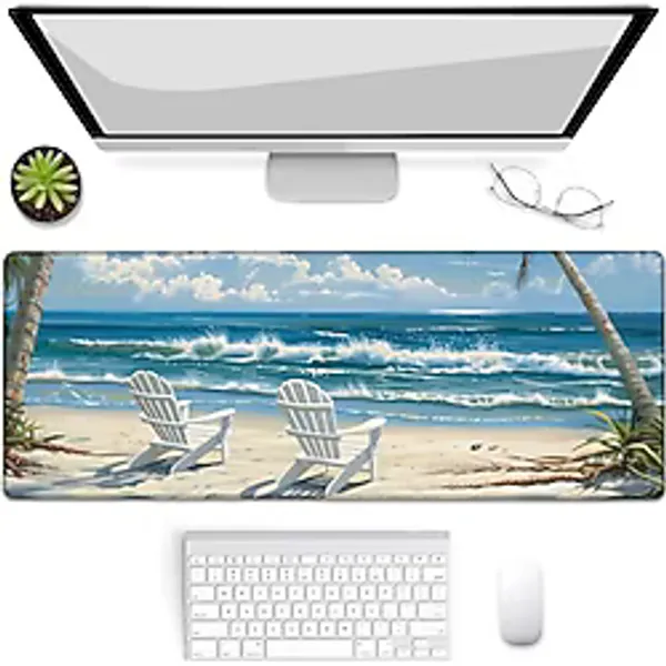 VANZEV Oyun Mouse Pad, Plaj Mouse Pad, Masa Mat, Kaymaz Kauçuk Tabanlı Fare Altlıkları Bilgisayarlar için Dizüstü Bilgisayar Ofis Okul Ev Aksesuarları Dekor 80 cm x 30 cm