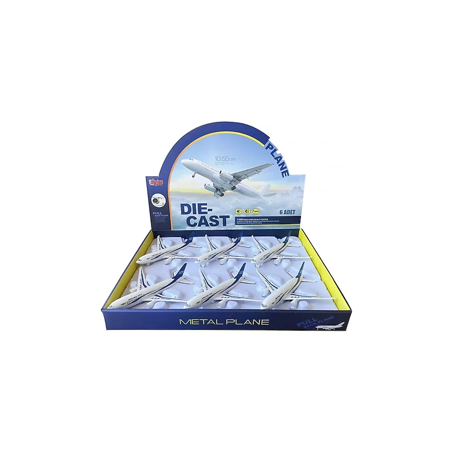 Vardem Oyuncak HW-180 Işıklı Sesli Metal Mavi Yolcu Uçağı