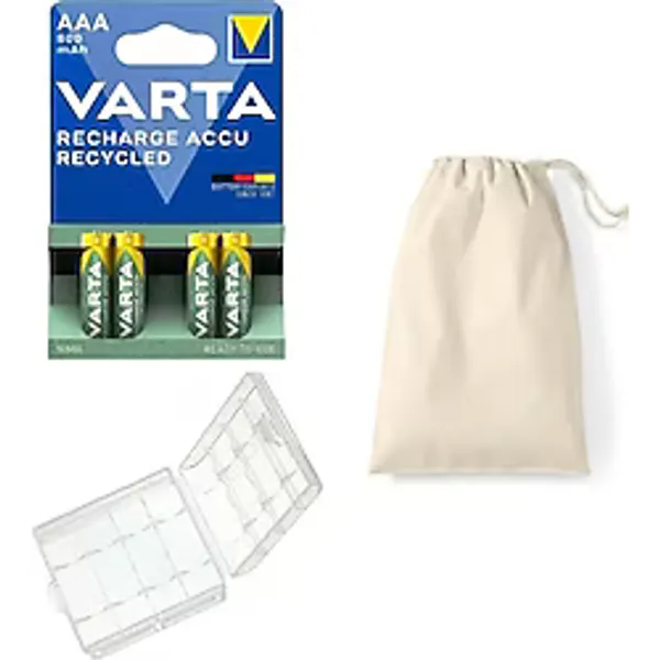 Varta 4 Adet Ready To Use 800Mah Ni-Mh Aaa Şarjlı Ince Pil Pil Saklama Kutusu Kese Hediye