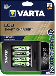 Varta 57684 Smart LCD Pil Şarj Aleti + 2100 mAh 4'lü AA Şarjlı Kalem Pil