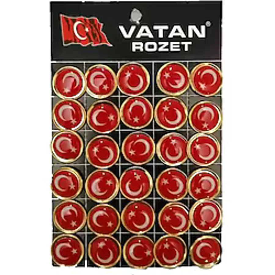 Vatan Rozet Atalı Kocatepe Bayrak Yuvarlak Vt617 (30 Lu)
