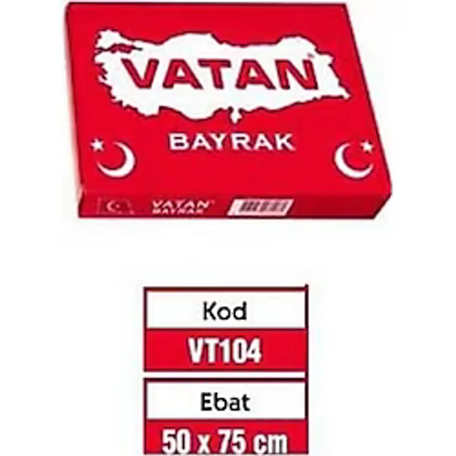 Vatan Türk Bayrağı - Kırmızı - 50 X 75 Cm
