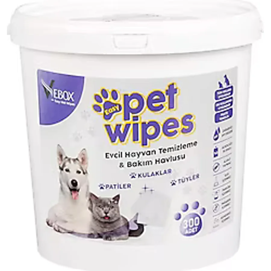 Vebox Easy Pet Wipes Islak Kova Mendil 300 Yaprak