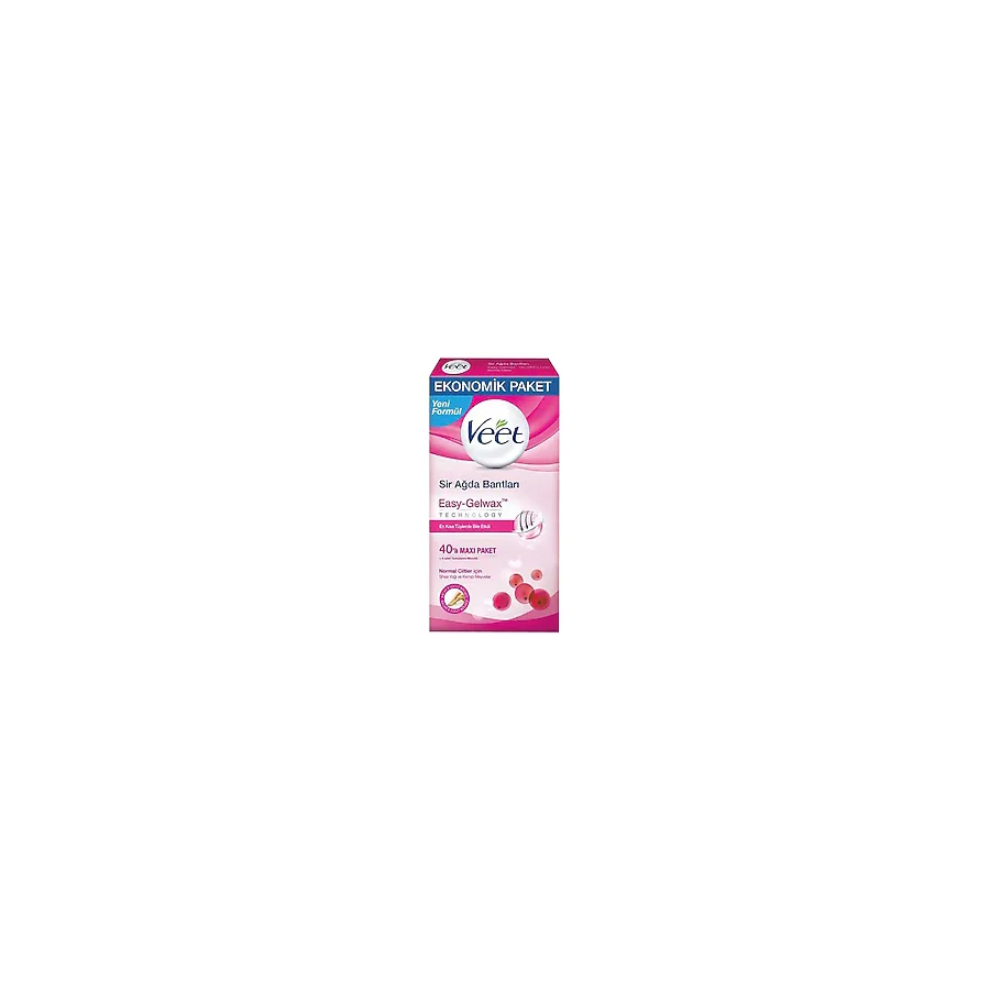 Veet Easy Gelwax Normal Ciltler için 40'lı Sir Ağda Bandı