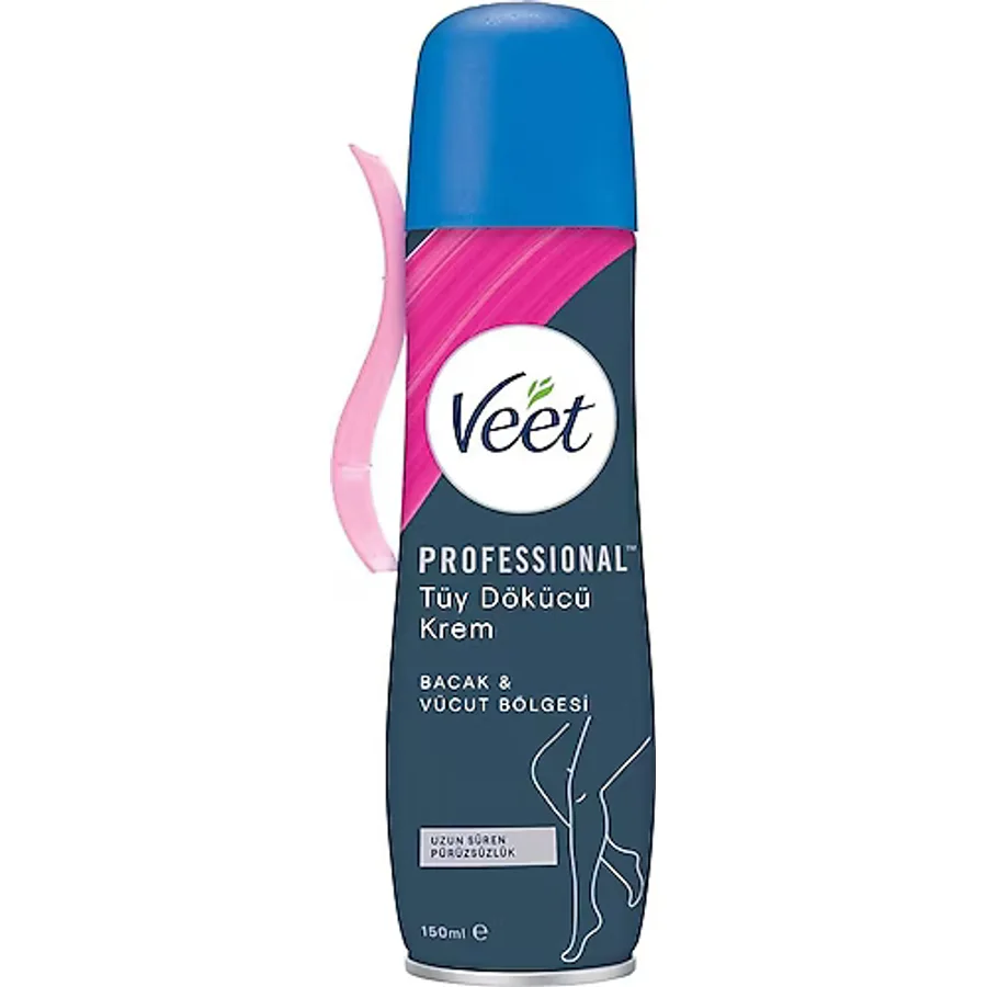 Veet Professional Bacak & Vücut Bölgesi Hassas Ciltler 150 ml Tüy Dökücü Sprey Krem