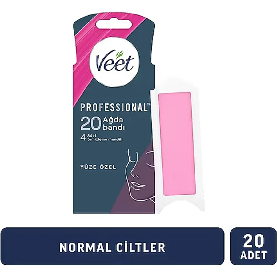Veet Professional Normal Ciltler için Yüze Özel 20'li Sir Ağda Bandı