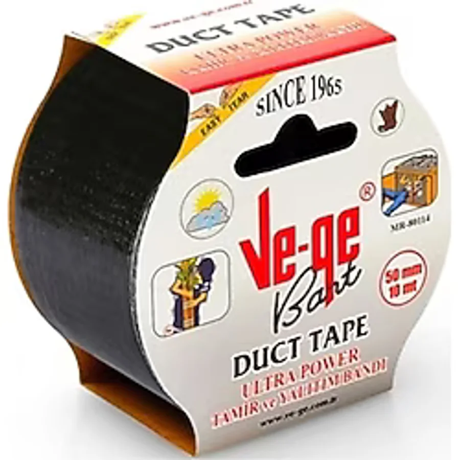 Vege Özel Amaçlı Bant Tamir ve Yalıtım Power Ducttape 50x10 Siyah