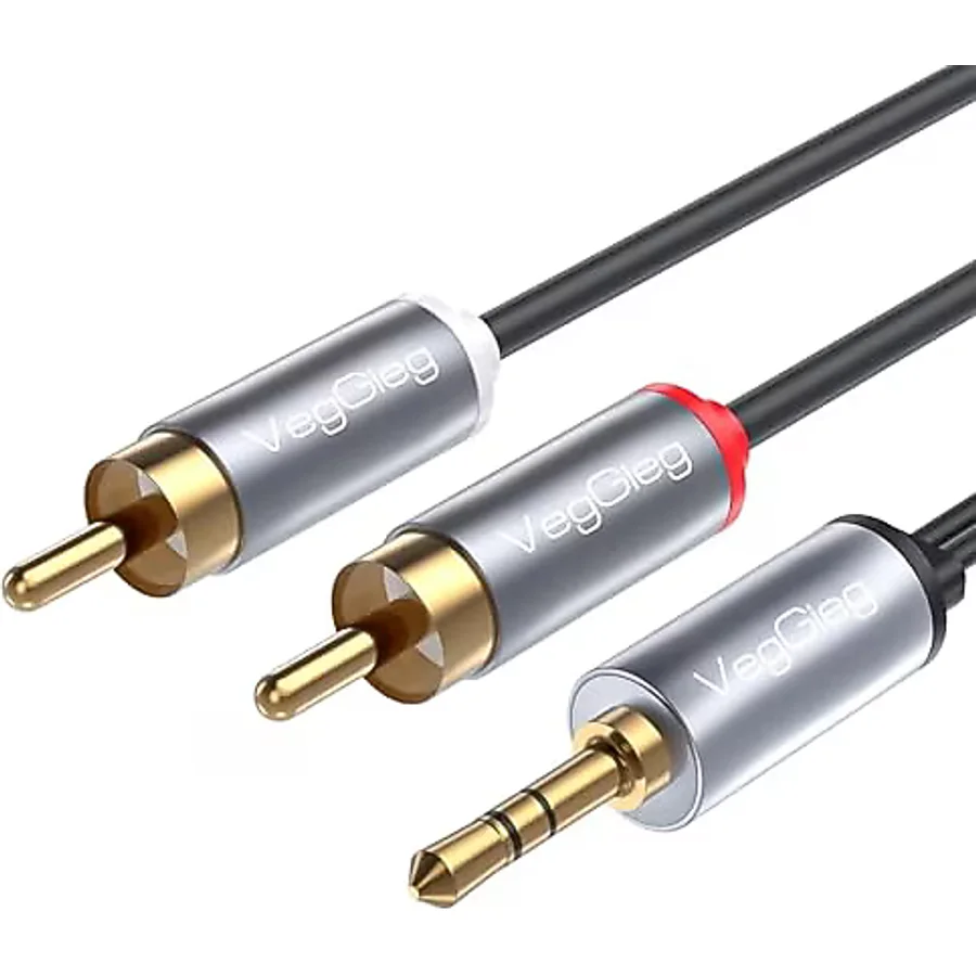 Veggieg 3.5mm Aux To 2 Rca Hi-fi Ses Kablosu 15 Metre