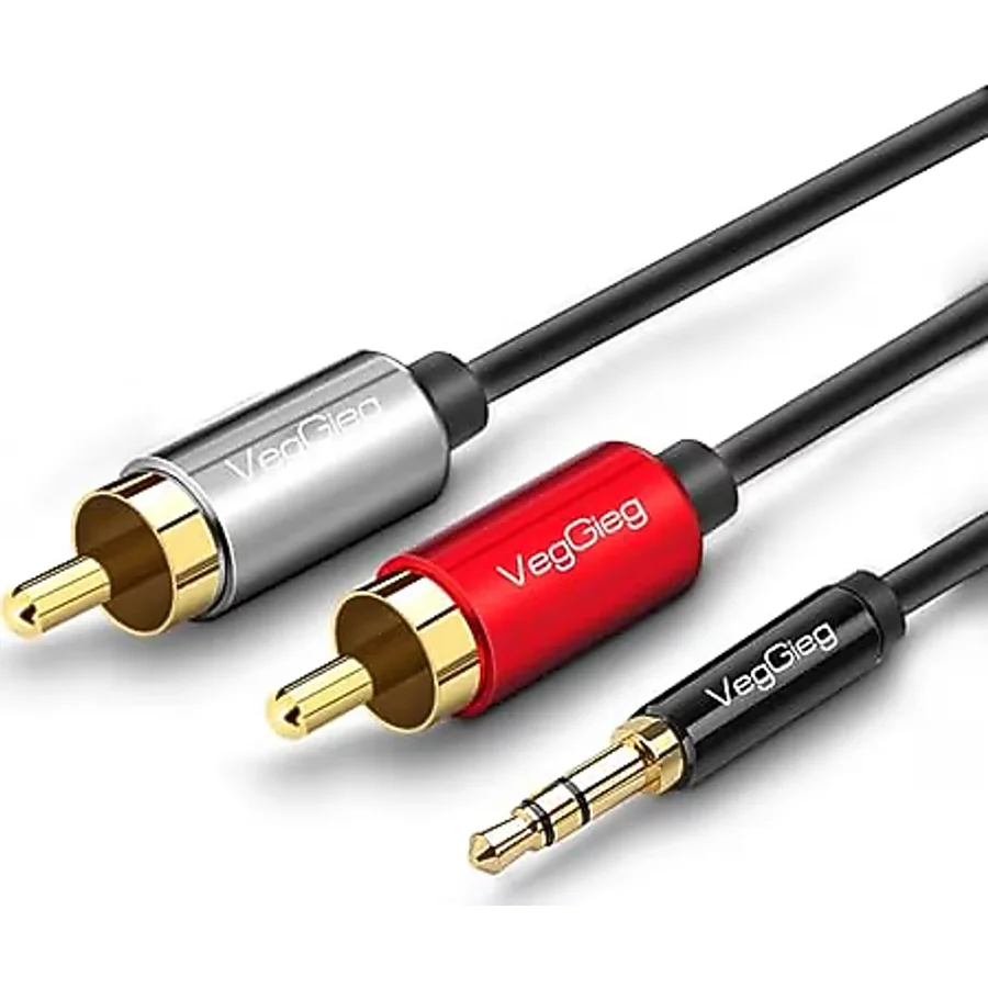 Veggieg 3.5mm Aux To 2 Rca Ses Kablosu 3 Metre