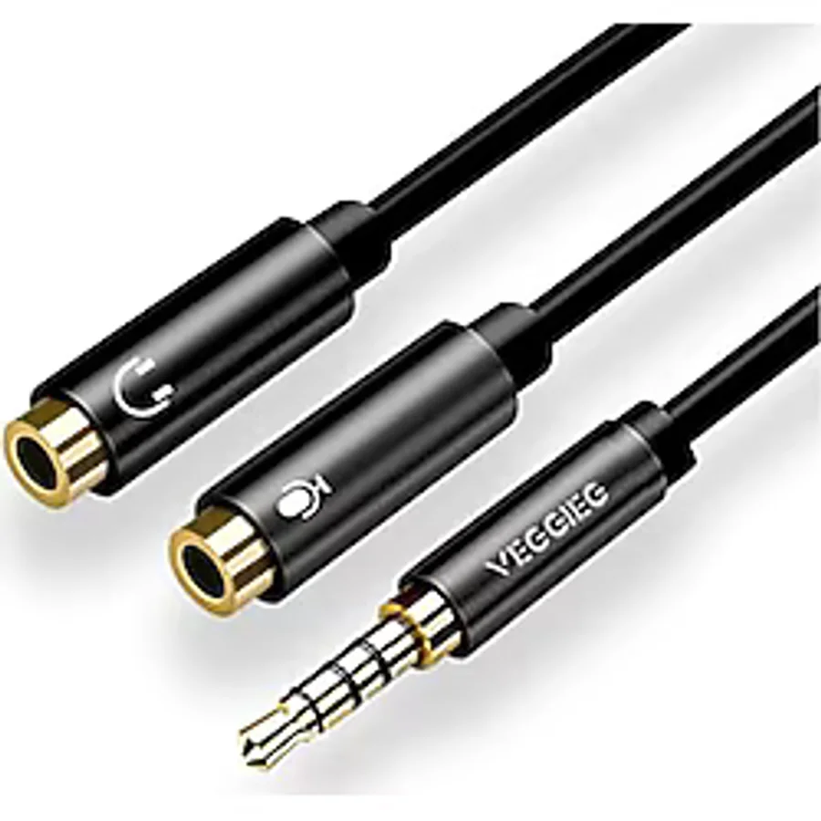 VegGieg 3.5mm Kulaklık ve Mikrofon Birleştirici Y Kablo