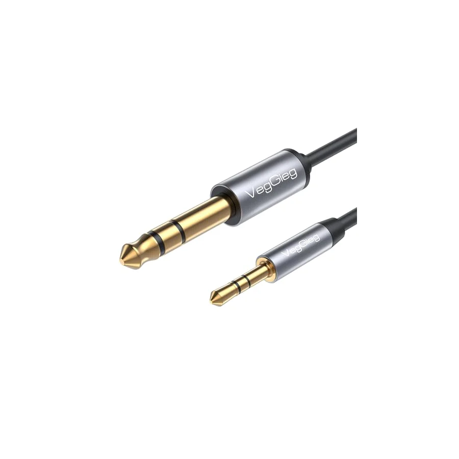 VegGieg 3.5mm to 6.35mm Stereo TRS Enstrüman Amfi Aux Ses Kablosu