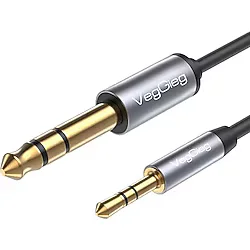 VegGieg 3.5mm to 6.35mm Stereo TRS Enstrüman Amfi Aux Ses Kablosu