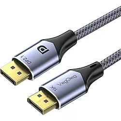 Veggieg Displayport 16k 60hz 8k 240hz 4k 240hz 80 Gbps Hdr Arc Örgülü Dp 2.1 Kablo 1.5 Metre