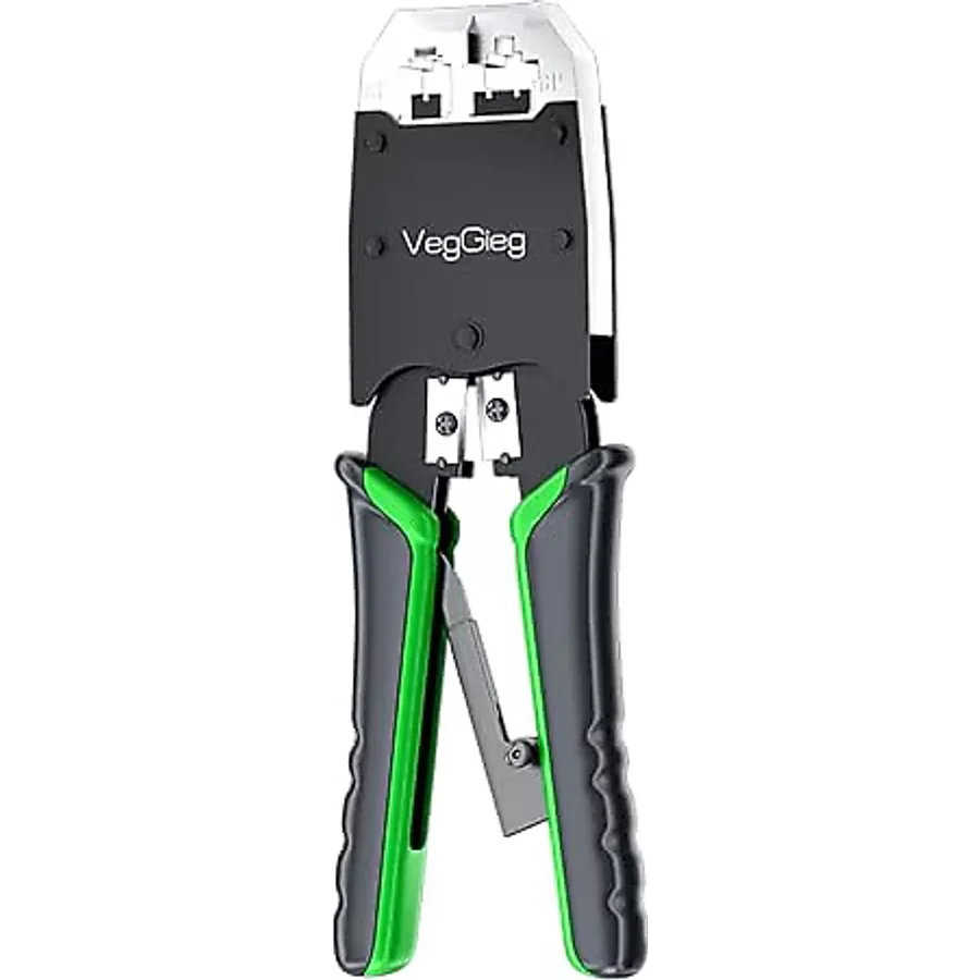 Veggieg Rj45 Rj11 Rj12 Jack Çakma Pensesi 6p/8p Ağ Ve Telefon Kablosu Jak Kesme Soyma Sıkma Aleti