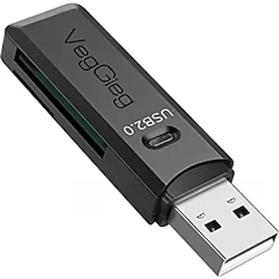 Veggieg USB 2.0 Sd ve Micro Sd Hafıza Kart Okuyucu Siyah