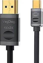 VegGieg V-Z610 1.5 m 4K Mini DisplayPort to DisplayPort Kablo