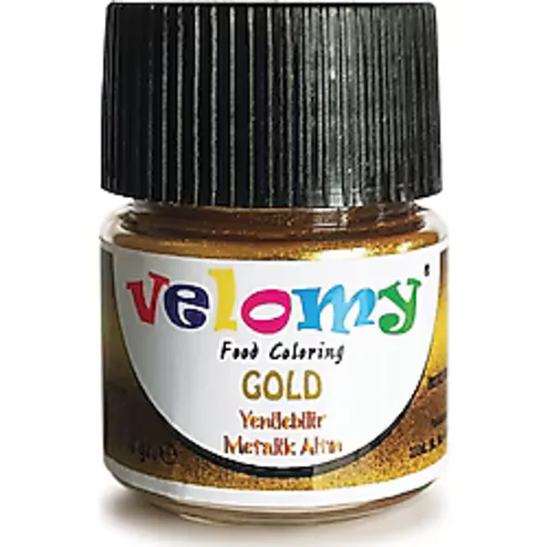 velomy Yenilebilir Metalik Toz Altın Yaldızlı Gold Gıda Boyası 4gr Altın Toz Boya