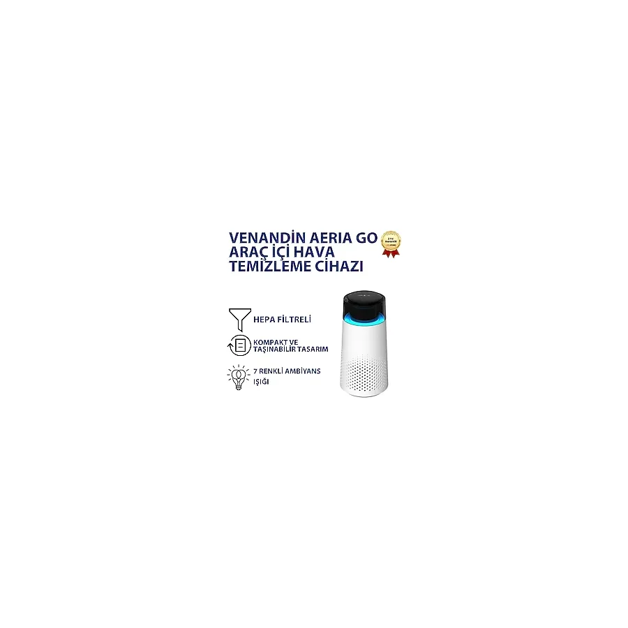 VENANDİN AERIA GO Araç İçi Hava Temizleme Cihazı HEPA Filtreli