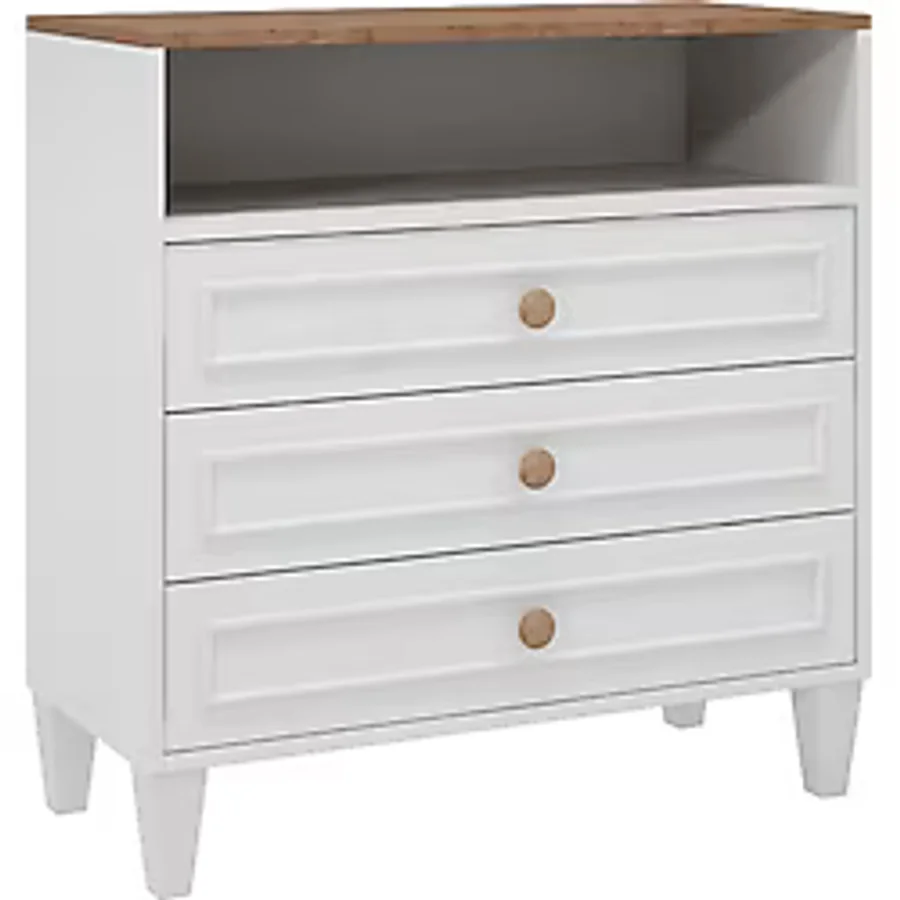 Venatto Smart Şifonyer (%100 MDF) - Beyaz - Meşe